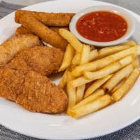 Combo Platter · Three chicken fingers, four mozzarella sticks, and French fries. Served with honey mustard a...