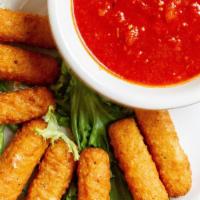 Mozzarella Sticks (6) · Fried golden brown and served with tomato sauce
