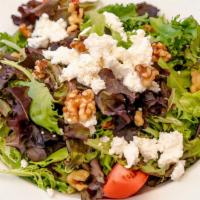 Field Green Lettuce · With goat cheese, walnuts and raspberry vinaigrette