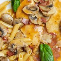 Chicken Marsala · Sauteed in a marsala wine sauce with prosciutto and mushrooms