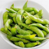 Edamame · Lightly salted, boiled young soybeans.