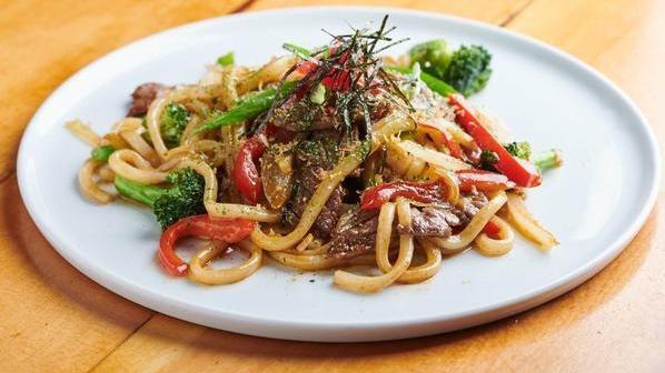 Yaki Udon · Stir-fried Japanese thick wheat noodles with soy-based sauce.