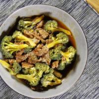 Beef With Broccoli · Stir fried tender beef and fresh broccoli in a ginger soy sauce.
