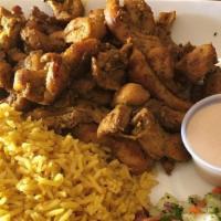 Chicken Shawarma Platter · A free-handed entrée portion mirroring our original conception of the Mediterranean street f...