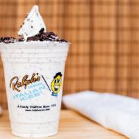 Cookie 'N Cream Supreme · An anytime snack. Blend of cookies 'n cream ice, ghirardelli frappe and 1% milk. Topped with...