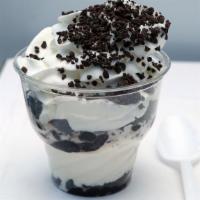 Hot Fudge Crunch · Layers of vanilla ice cream, hot fudge and chocolate crunch (your own personal ice cream cak...