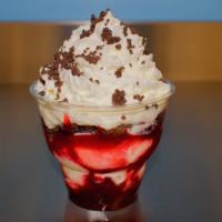 Black Cherry Crunch (12Oz) · Vanilla Ice Cream layered with warm black cherries and chocolate crunch. Topped with whipped...