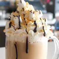 Toasted Marshmallow · toasted marshmallow, chocolate, milk & espresso. topped with chocolate sauce & toasted marsh...