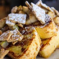 Apple Pie · topped with french vanilla mascarpone,
caramelized apples, graham cracker crumbs & powdered ...