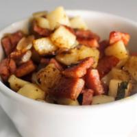 Pork Roll Hash · a jersey favorite! homemade hash with loads of pork roll.
