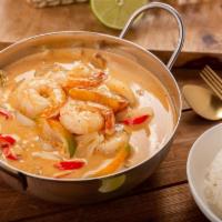 Massaman Curry · Massaman curry sauce, potato, roasted peanuts, onion and mixed bell pepper