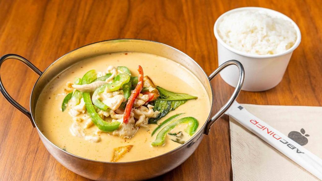 Panang Curry · Panang curry sauce, basil, mixed bell pepper and potato
