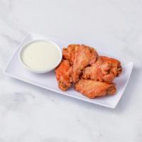 Buffalo Wings · Buffalo sauce and side bleu cheese.