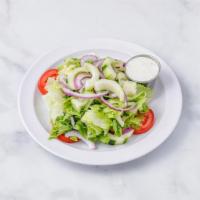 Tossed Salad · Lettuce, cucumbers, onions and tomatoes.