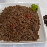 Diri Djondjon/Black Mushroom Rice · RICE COOKED WITH EDIBLE BLACK MUSHROOM (DJONDJON)