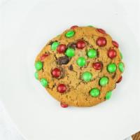 M&M Chocolate Chip Cookie · A traditional chocolate chip cookie topped with m&m's.