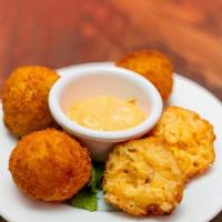 5 Piece Mac And Cheese Balls · Gooey mac & cheese rolled up & served with spicy mayo.