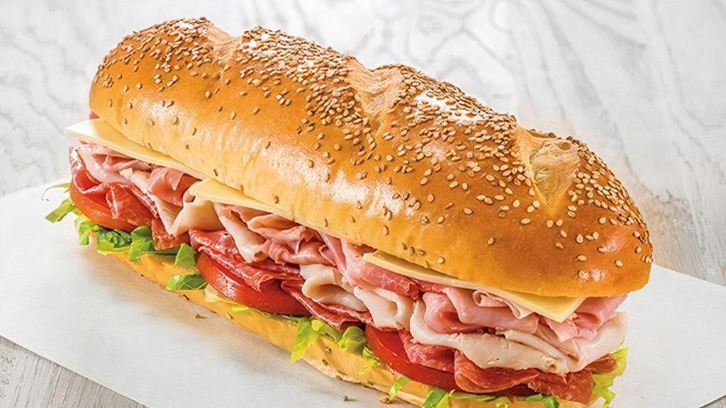 Old Fashioned · Turkey, ham & Genoa salami with lettuce, tomato, onion, yellow mustard and mozzarella cheese with DiBella’s Famous Oil Dressing on a fresh-baked sesame roll. Customize it to make it your own!