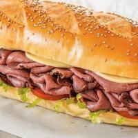 Roast Beef Classic · Roast beef with lettuce, tomato, onion, horseradish mayonnaise and Cheddar cheese on a fresh...