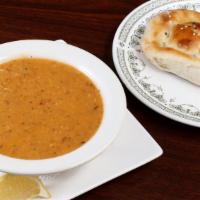 Lentil Soup · Turkish style creamy, thick soup with lentils, onion, and carrot.