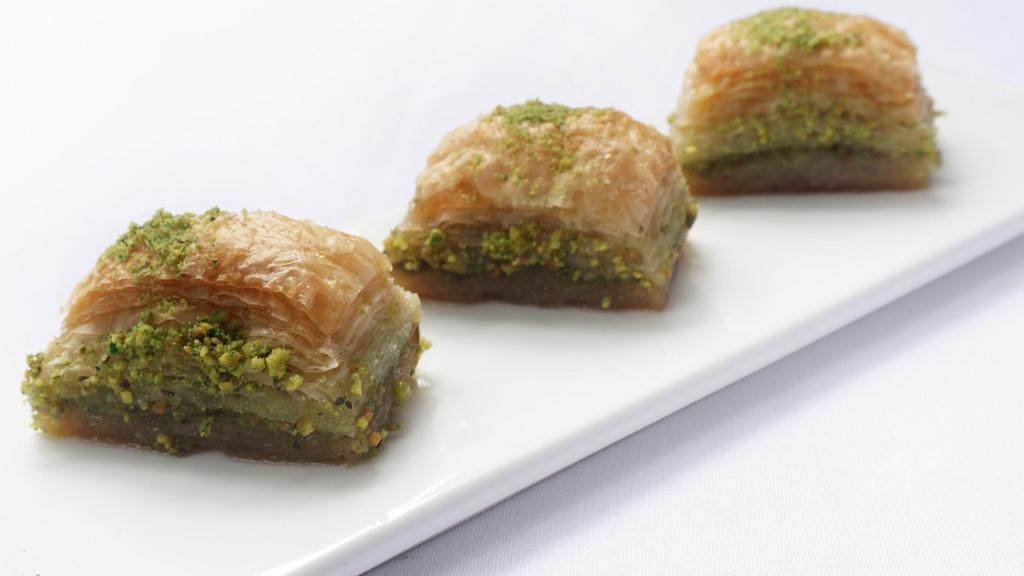 Baklava · Rich, sweet pastry made of layers of filo filled with chopped pistachio