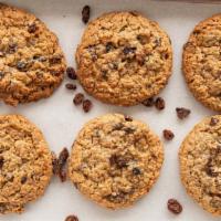 Oatmeal Raisin · Oatmeal cookie made with juicy raisins. Choose from 6, 8, and 12 cookies per box.