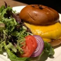 Stone Fire Burger · Stone fire burger 8oz. ground angus beef, lettuce, tomato, onion, on a roll, served with hou...