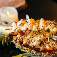Pineapple Bowl · Your choice of grilled chicken or shrimp with fresh pineapple mixed in a sweet teriyaki sauc...