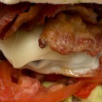 Bacon Cheese Burger · Bacon with cheese, lettuce and tomato.