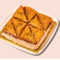 Signature Baklava Cheesecake Whole Cake · TWO AMAZING DESSERTS TOGETHER AS ONE. 
Our signature greek made baklava mixed with original ...