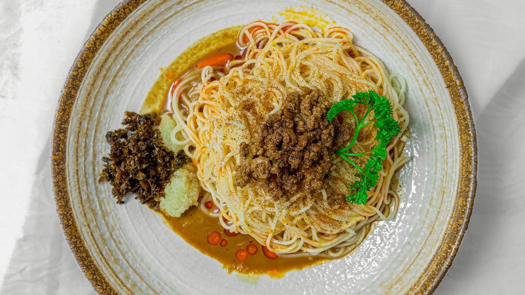 R6 Dan Dan Noodles · Extra hot & spicy. Little spicy. Thin noodle, peanut, sesame, scallion & mushroom and topped with homemade sauce. Please let us know if you want change mushroom to ground pork.Before placing your order, please inform us if a person in your party has a food allergy.