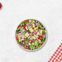 Greeking Out Salad · Lettuce, tomato, olive, onion & Feta cheese.