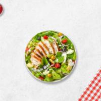 Thrill Of The Grilled Chicken Salad · Mixed green, boiled eggs, tomato, roasted almonds, balsamic vinegar.
