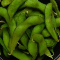 Edamame (Vegan) · Boiled green soybean with yuzu citrus salt.