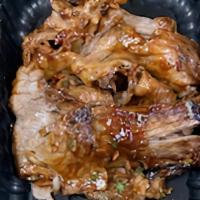 2 Meat Bbq Combo · Pulled brisket, pulled pork, pulled chicken, 5 piece Texas or Buffalo wings, 1/3 rack of rib...