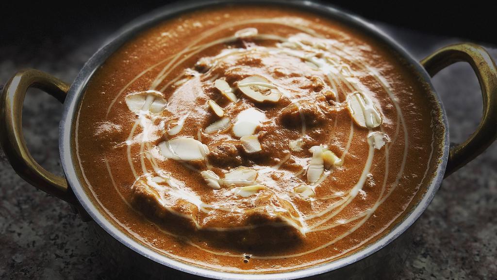 Korma · Almond and cashew paste mixed in with yogurt and a home blend of spices.