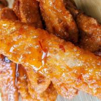 Boneless Wings · Your Size choice of 7, 12, 20, 30, 50, 100 pieces and flavor choice of over 20 flavors.