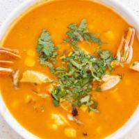 Parihuela · Seafood Soup: this soup is made with a variety of fresh seafood and Peruvian hot peppers.