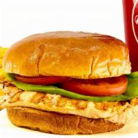 Mild Grilled Chicken Sandwich Combo	 · Marinated char-grilled chicken served with lettuce, tomato, and mayo.