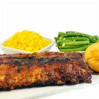 6 Ribs Meal · 6 baby back ribs served with two side dishes and cornbread.