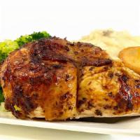 Quarter White Roasted Meal · 2 pieces white roasted chicken (breast and wing) served with two side dishes and cornbread.