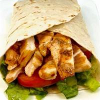 Grilled Wrap · Marinated char-grilled chicken served with lettuce, tomato, and mayo.
