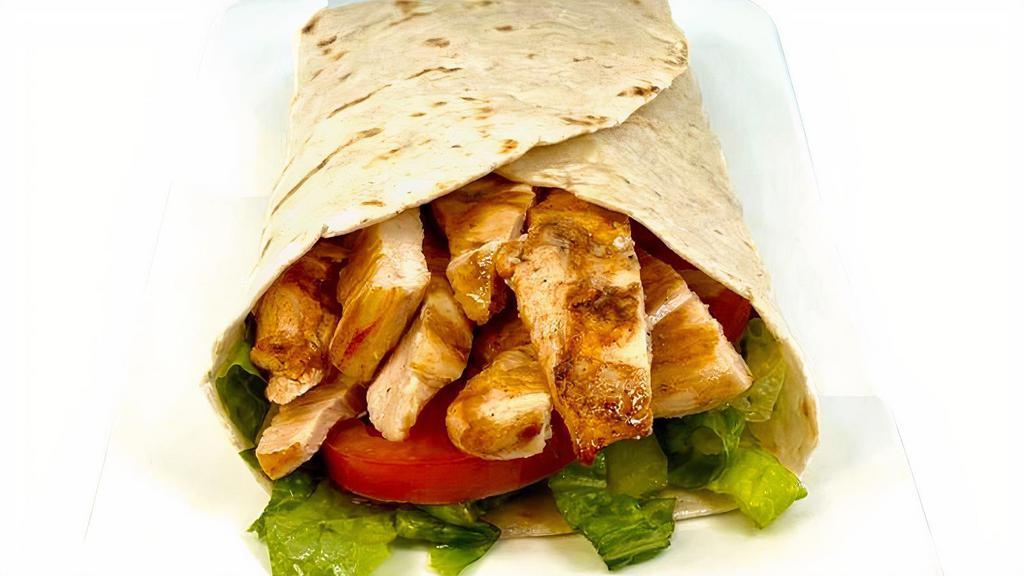 Grilled Wrap · Marinated char-grilled chicken served with lettuce, tomato, and mayo.