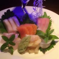 Sushi And Sashimi · 6 pieces sushi, 9 pieces sashimi, spicy tuna roll.