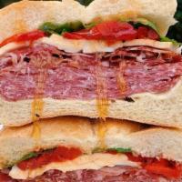 Genoa Salami · Cured sausage sandwich.