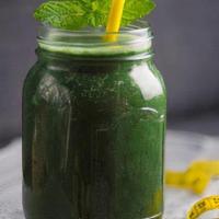 Green Power Smoothie · Organic spirulina, strawberries, pineapple,  orange juice, honey.
