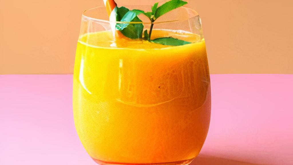 Pineapple Mango Smoothie · Pineapple, mango, orange juice, honey
