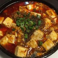 Mapo Tofu · Hot and spicy. Served with white rice.