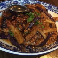 Eggplant With Minced Pork · Served with white rice.