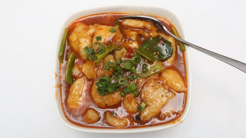 Diced Fish With Spicy Sauce · Extra hot and spicy.
